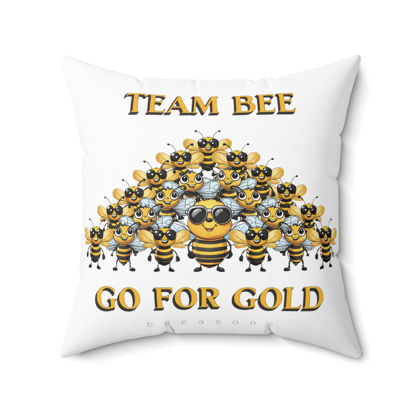 Team bee go for gold beeasone square cushion / Pillow