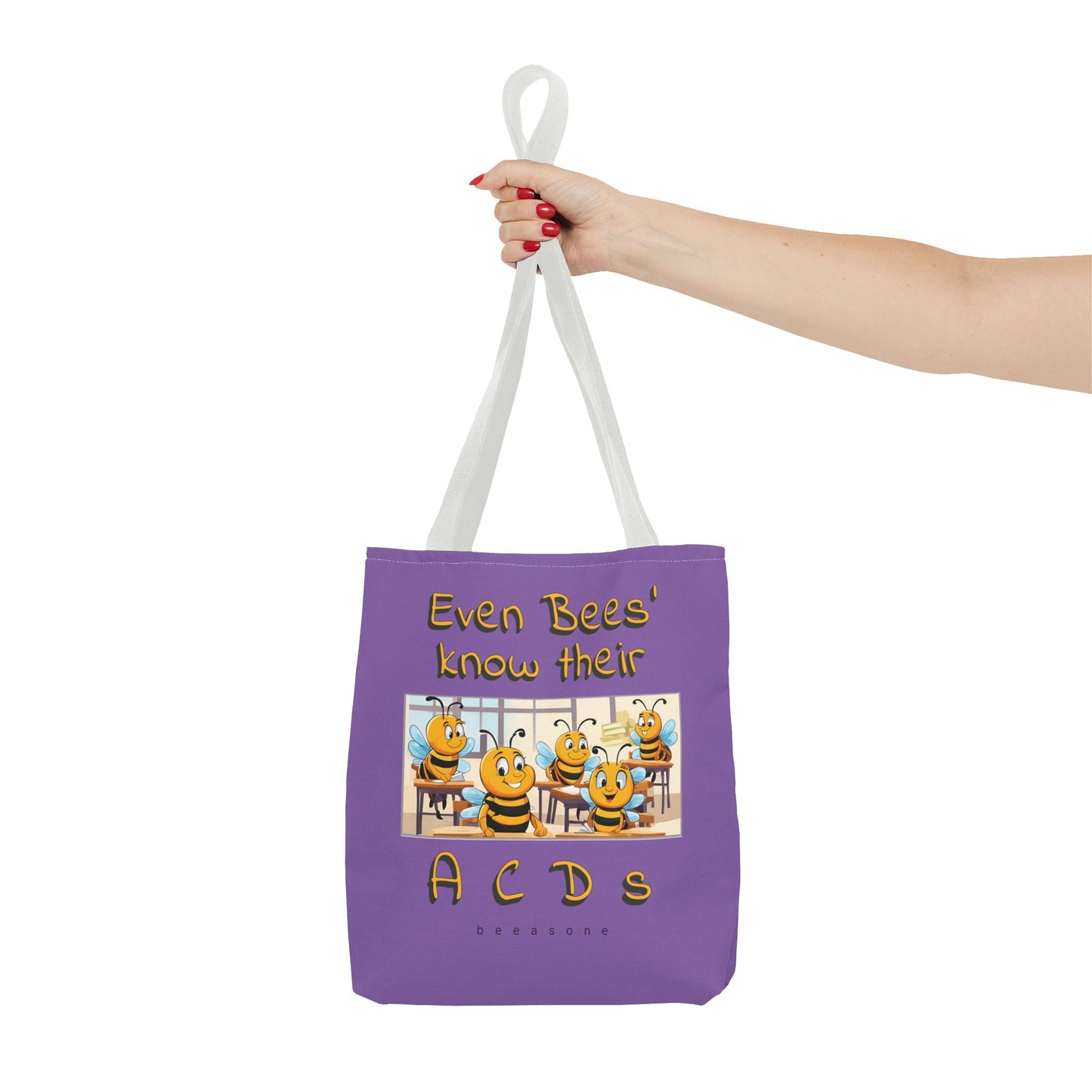 Even bees know their A C D s beeasone stylish purpil Tote Bag Special Spelling Bee Promotion