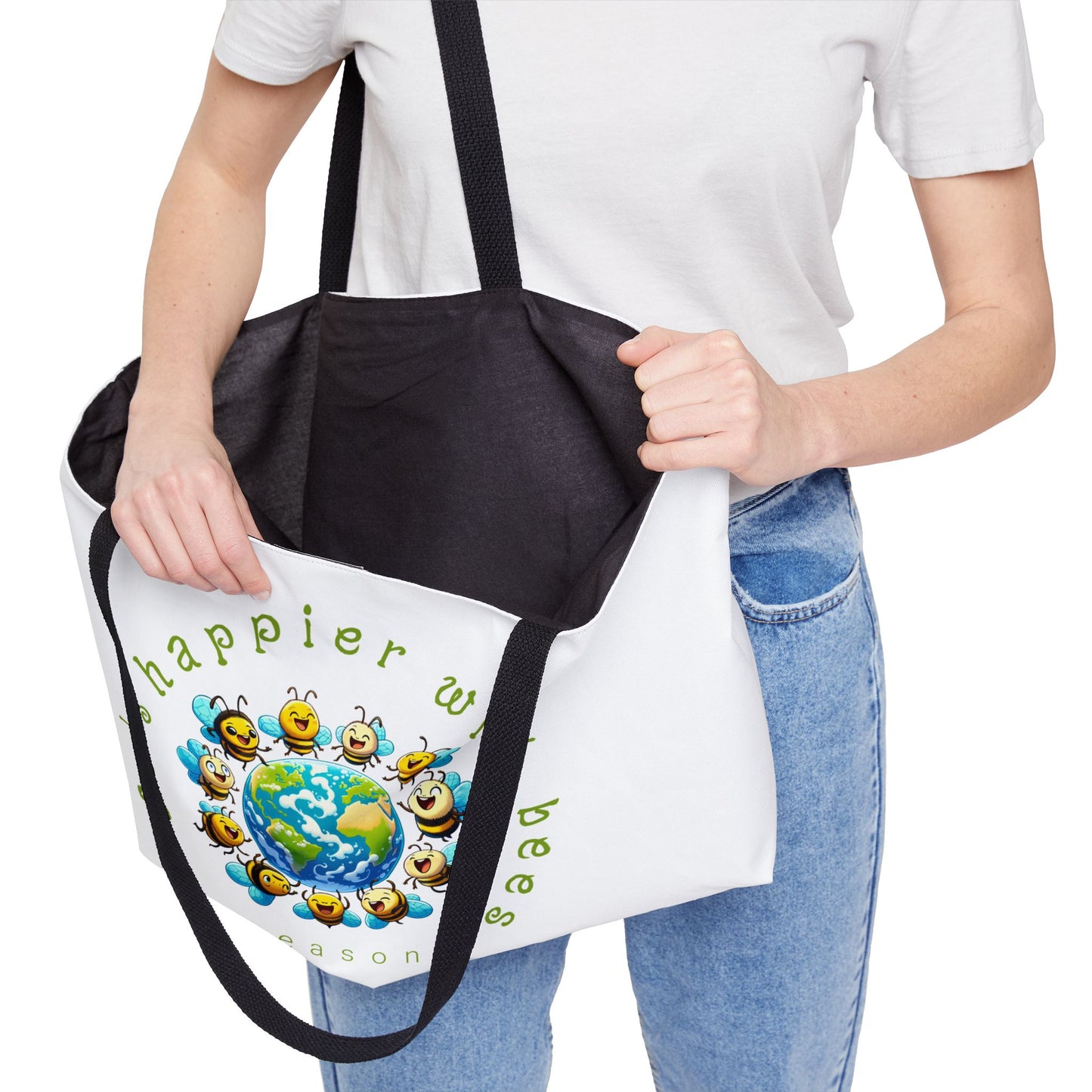 Life's happier with bees beeasone weekender tote bag