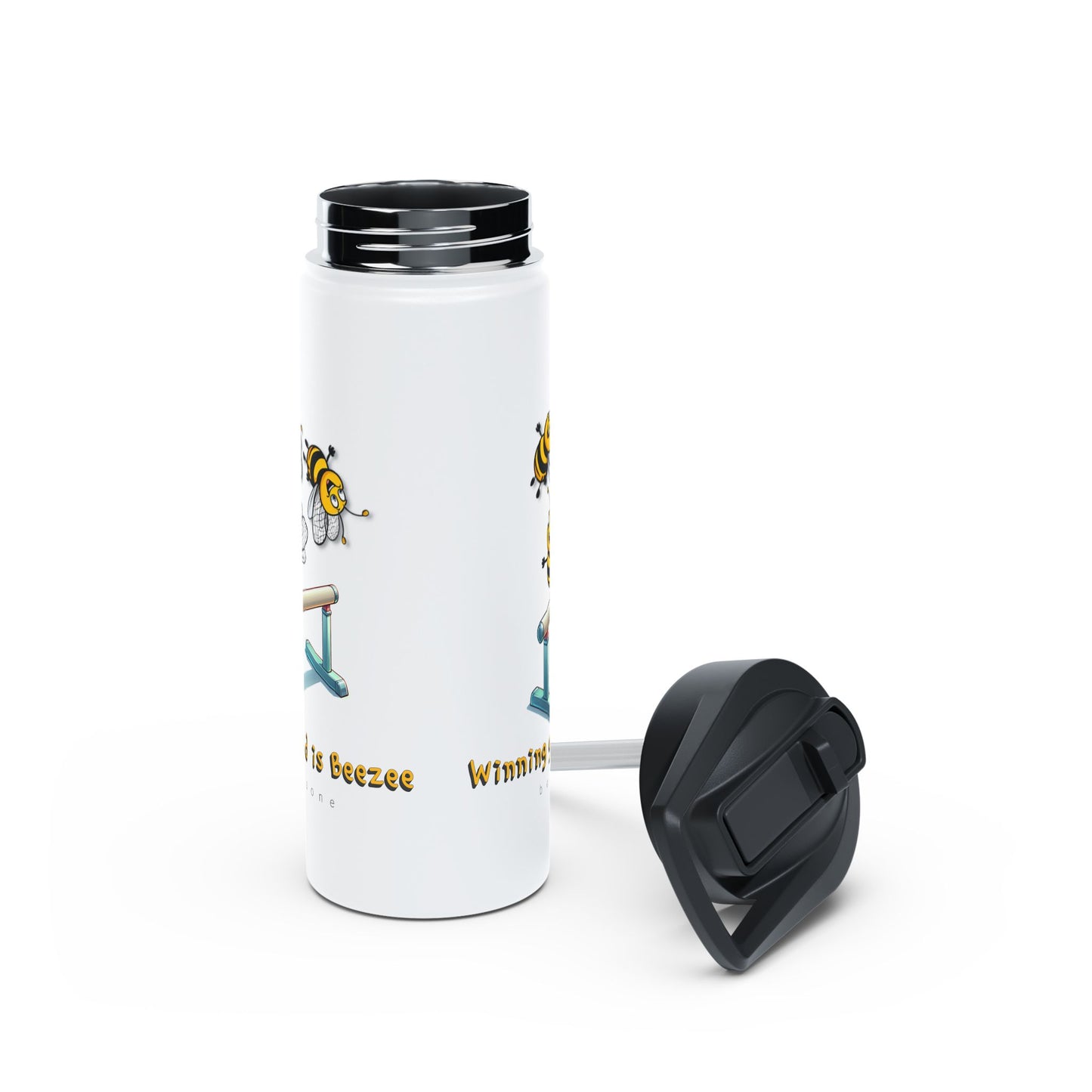 Winning gold is beezee beeasone gymnastics stainless steel body Water Bottle with polypropylene lid BPA free tumbler