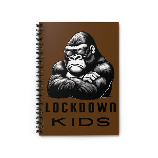 Lockdown Kids spiral note book - Gorilla - Brown
