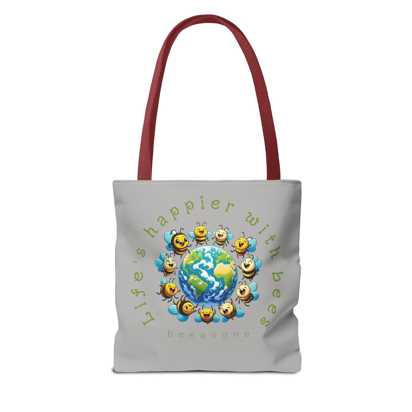 Life's happier with bees beeasone Tote Bag