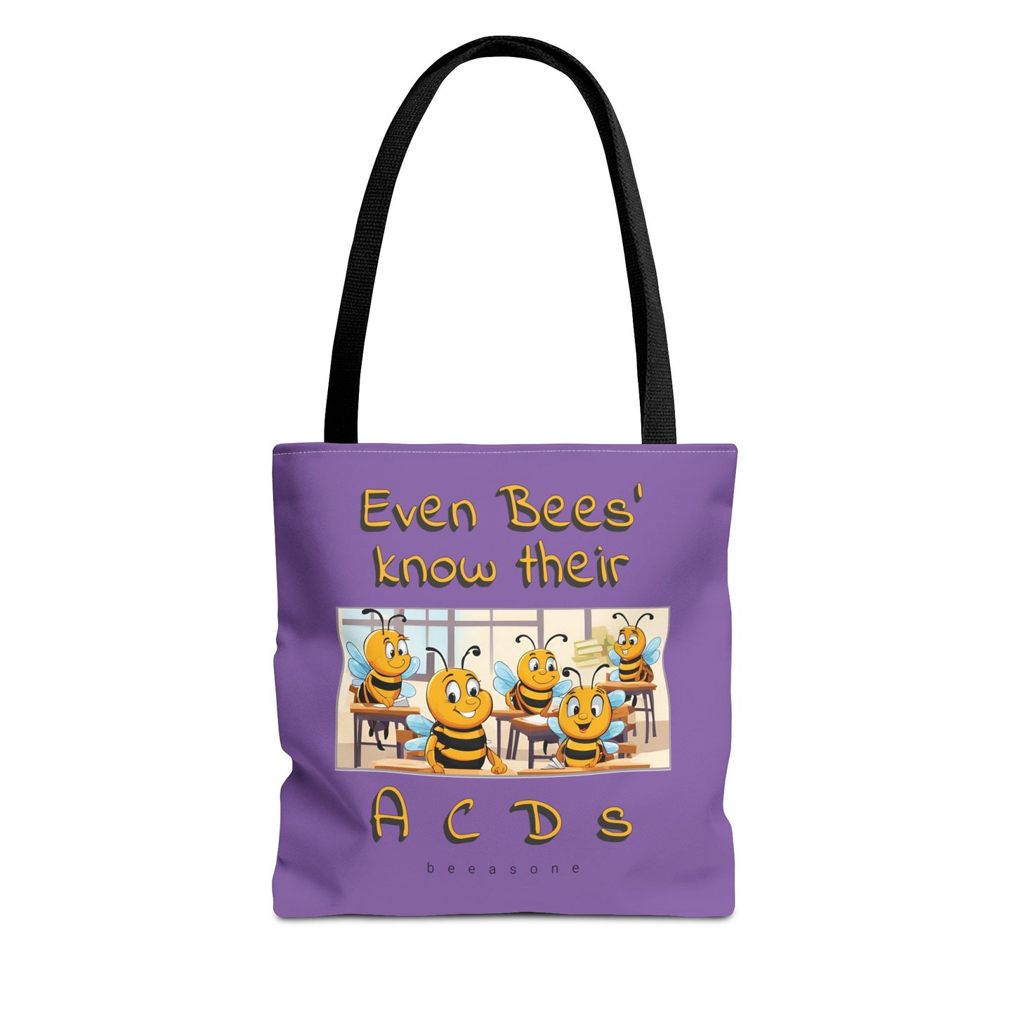 Even bees know their A C D s beeasone stylish purpil Tote Bag Special Spelling Bee Promotion