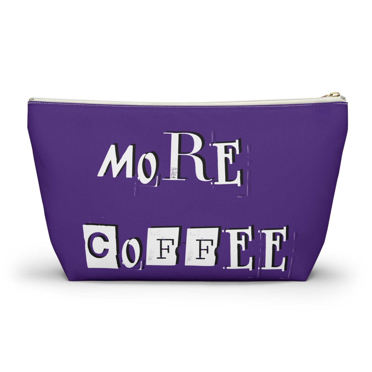 I need more coffee - double shot - cosmetics bag - purple