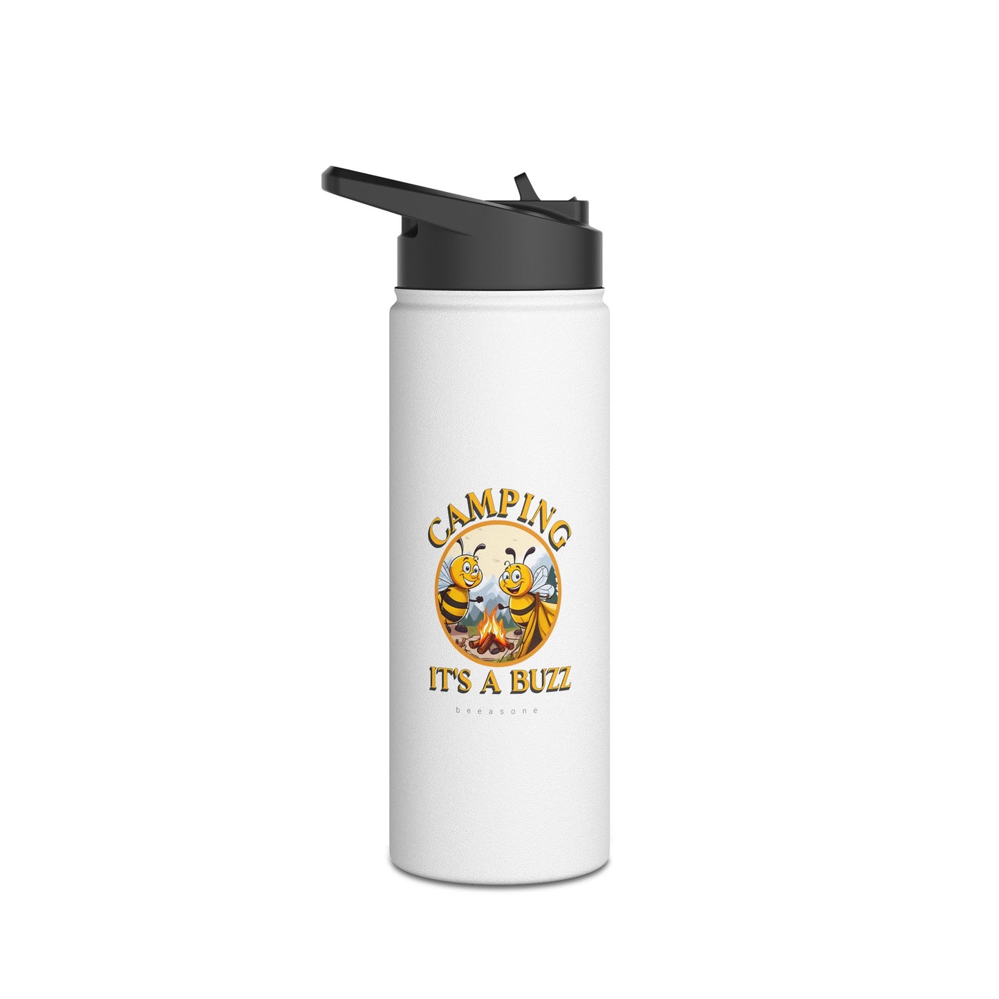 Camping it's a buzz beeasone stainless steel body Water Bottle with polypropylene lid BPA free tumbler