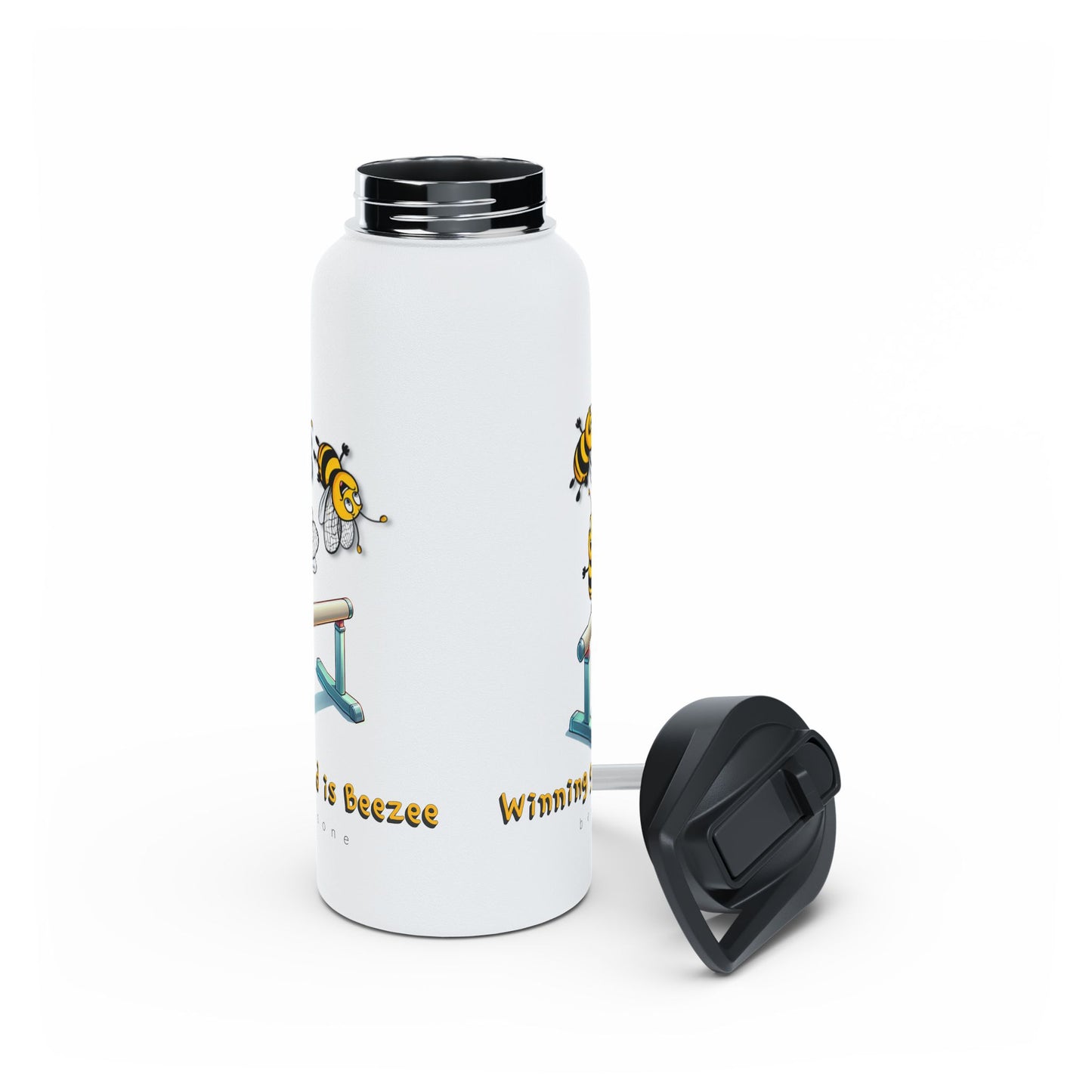 Winning gold is beezee beeasone gymnastics stainless steel body Water Bottle with polypropylene lid BPA free tumbler