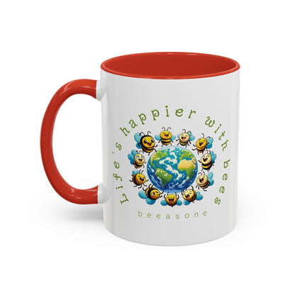 Life's Happier beeasone Hot Chocolate or Coffee Mug 11oz (325mls) or 15oz (443mls)