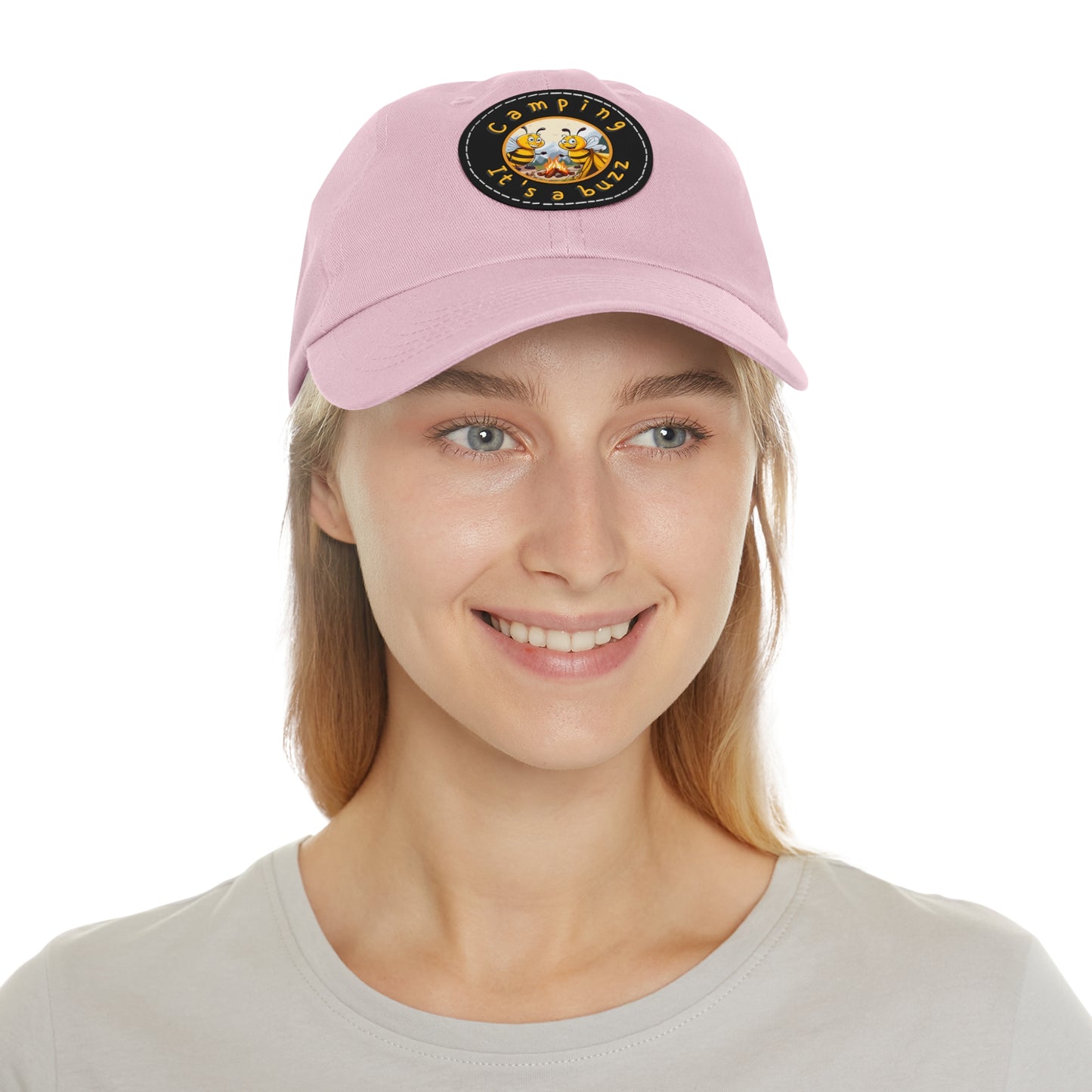 Camping it's a buzz beeasone Hat with round leather patch