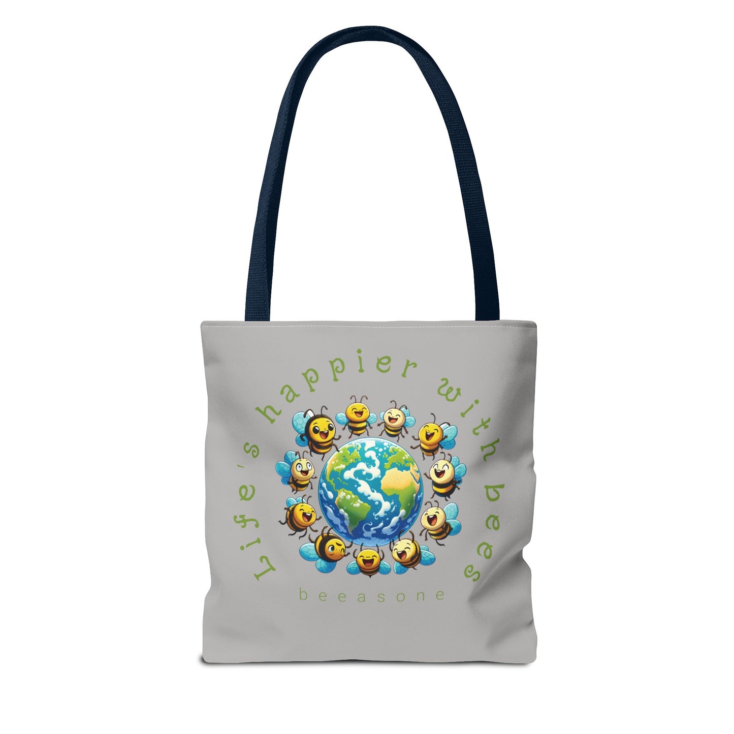 Life's happier with bees beeasone Tote Bag