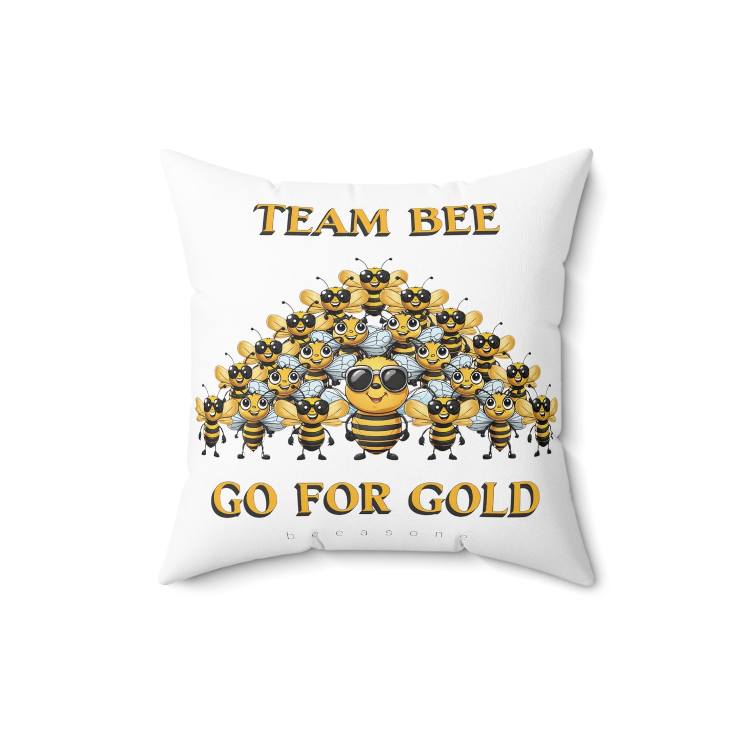 Team bee go for gold beeasone square cushion / Pillow