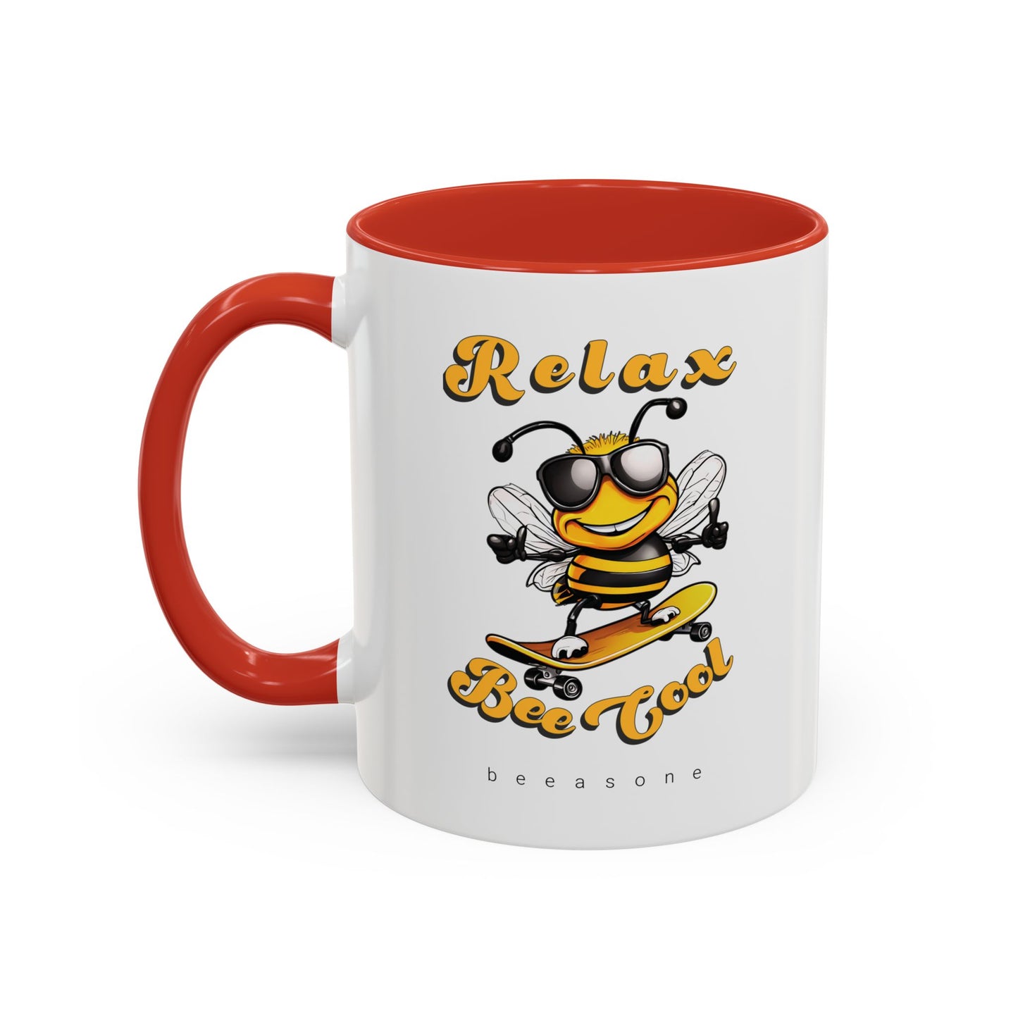 Relax Bee Cool beeasone Hot Chocolate or Coffee Mug (select from 11oz or 15oz lead and BPA Free mugs)