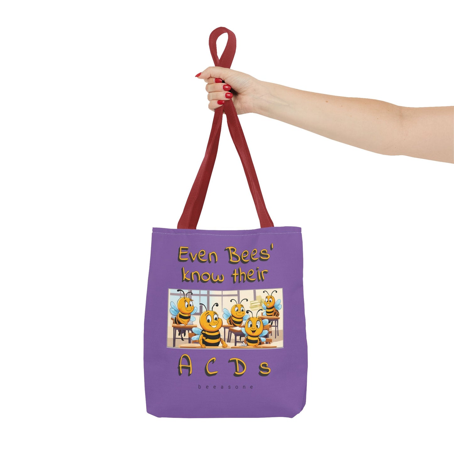 Even bees know their A C D s beeasone stylish purpil Tote Bag Special Spelling Bee Promotion