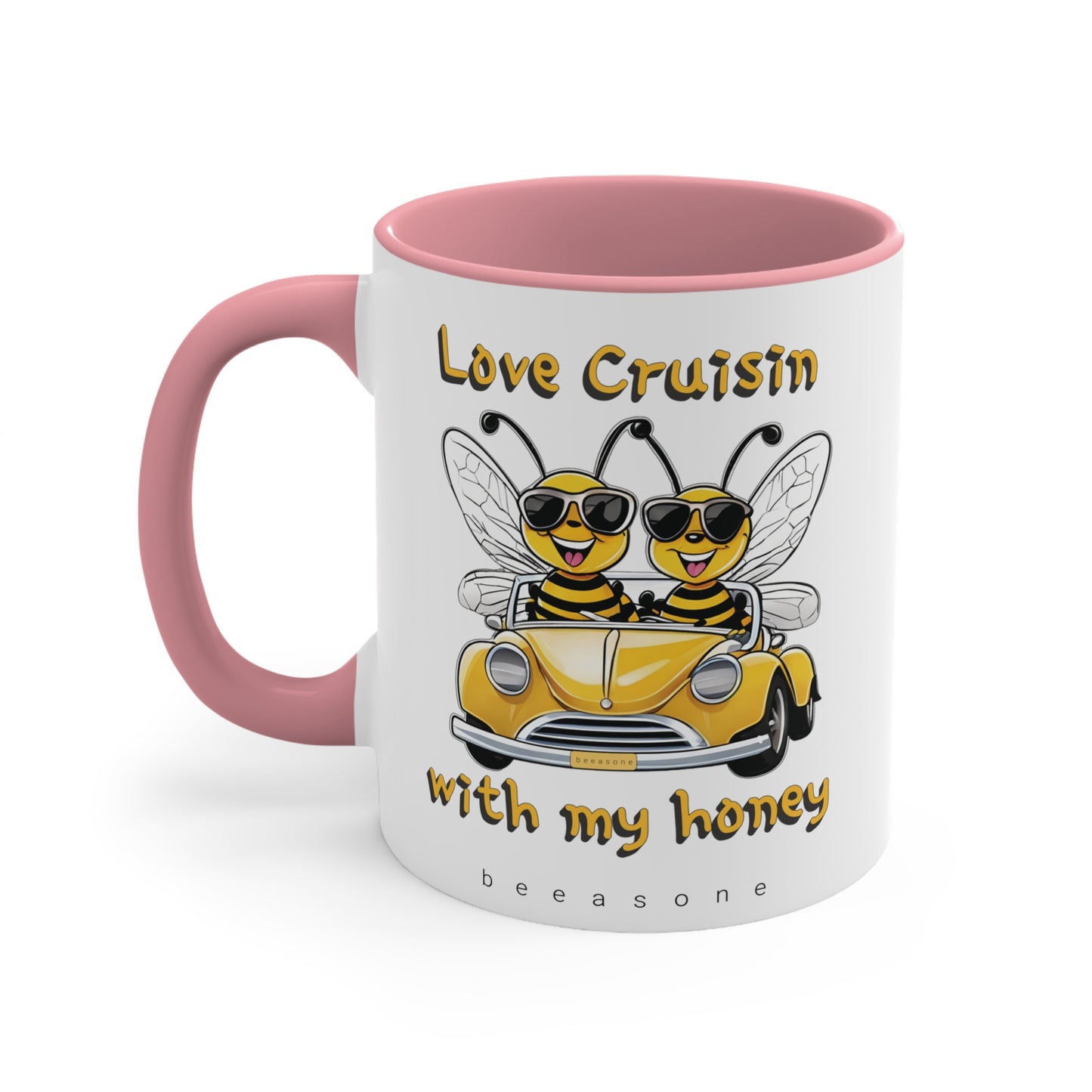 Love cruisin with my honey beeasone coloured Hot chocolate or Coffee Mug 325ml (Standard 11oz)