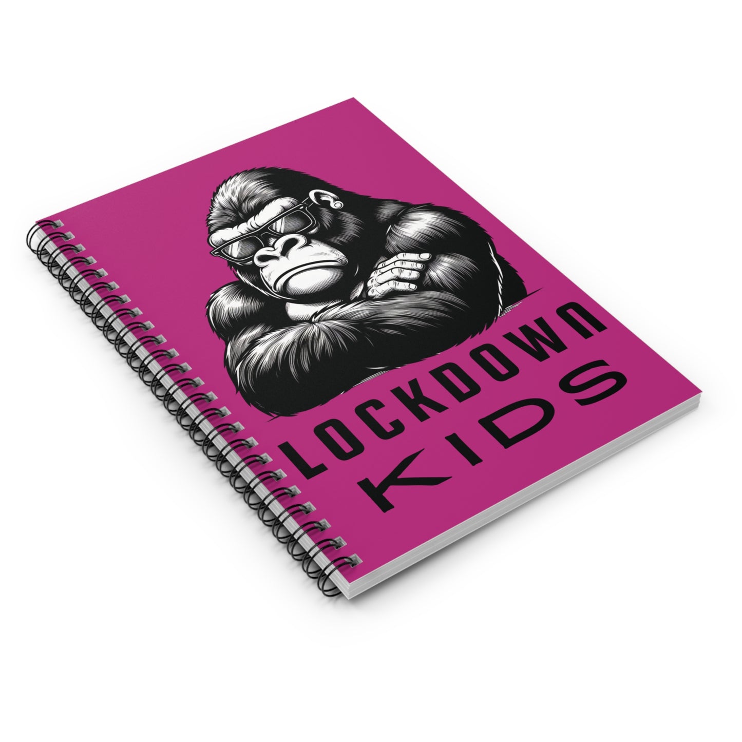 Lockdown Kids spiral note book - Gorilla - Pink