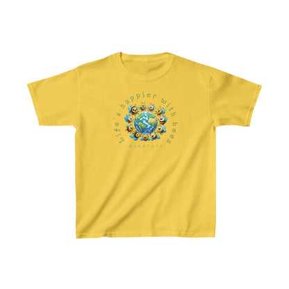 Life's happier with bees beeasone gorgeous Kids Tee Heavy Cotton™ available in diff sizes and colors