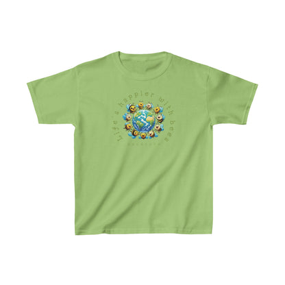 Life's happier with bees beeasone gorgeous Kids Tee Heavy Cotton™ available in diff sizes and colors