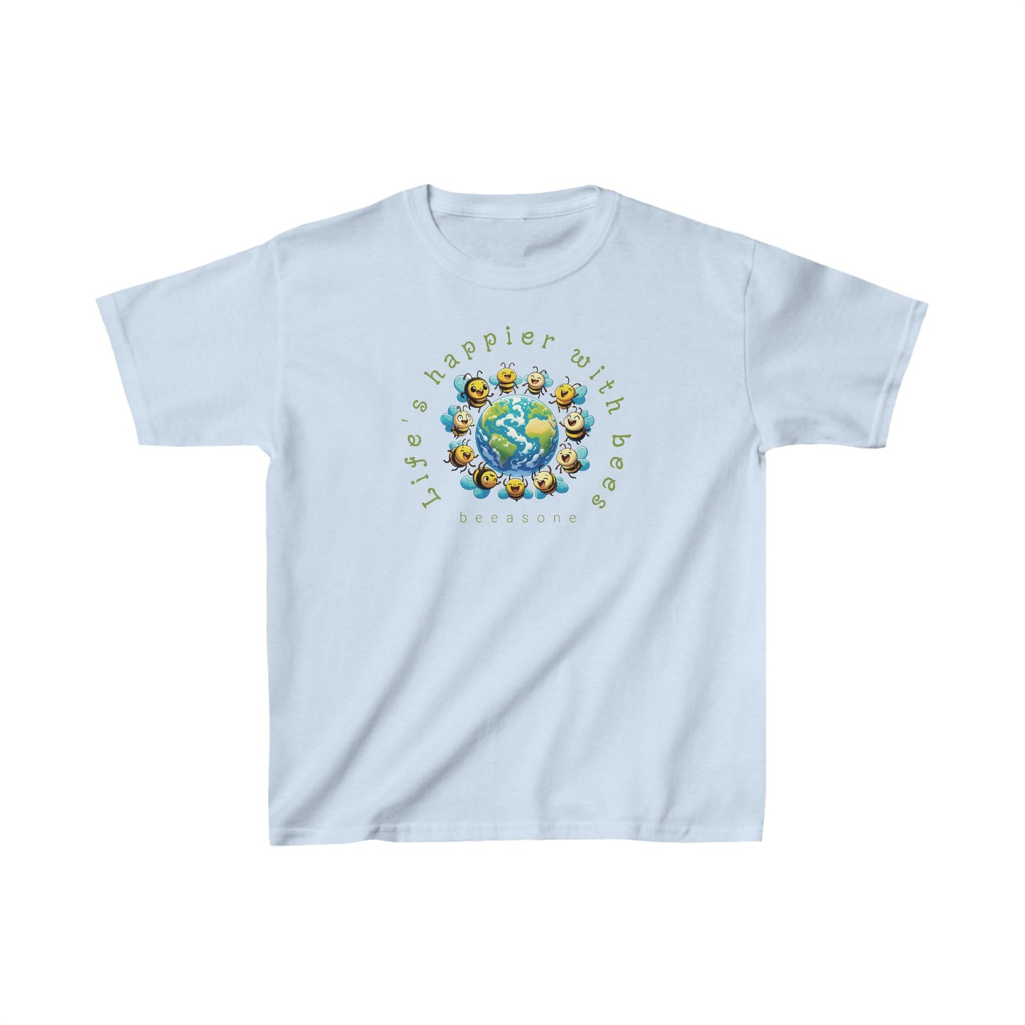 Life's happier with bees beeasone gorgeous Kids Tee Heavy Cotton™ available in diff sizes and colors