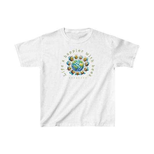 Life's happier with bees beeasone gorgeous Kids Tee Heavy Cotton™ available in diff sizes and colors