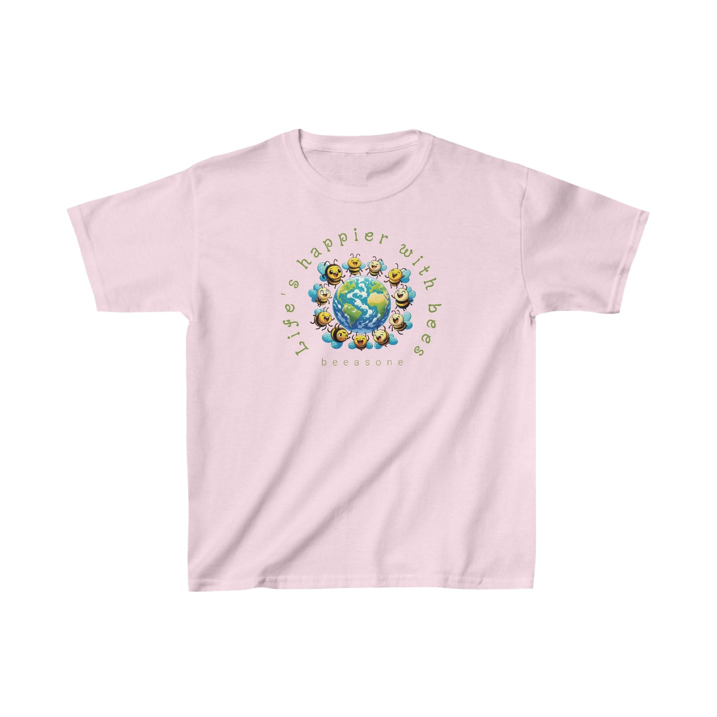 Life's happier with bees beeasone gorgeous Kids Tee Heavy Cotton™ available in diff sizes and colors