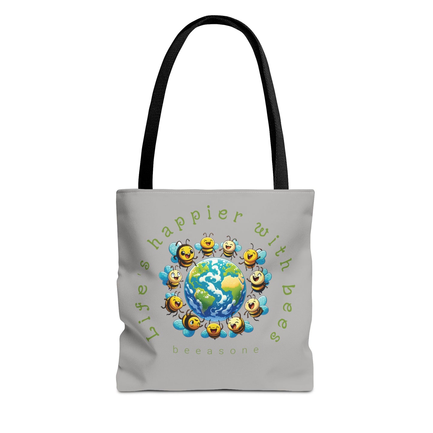 Life's happier with bees beeasone Tote Bag