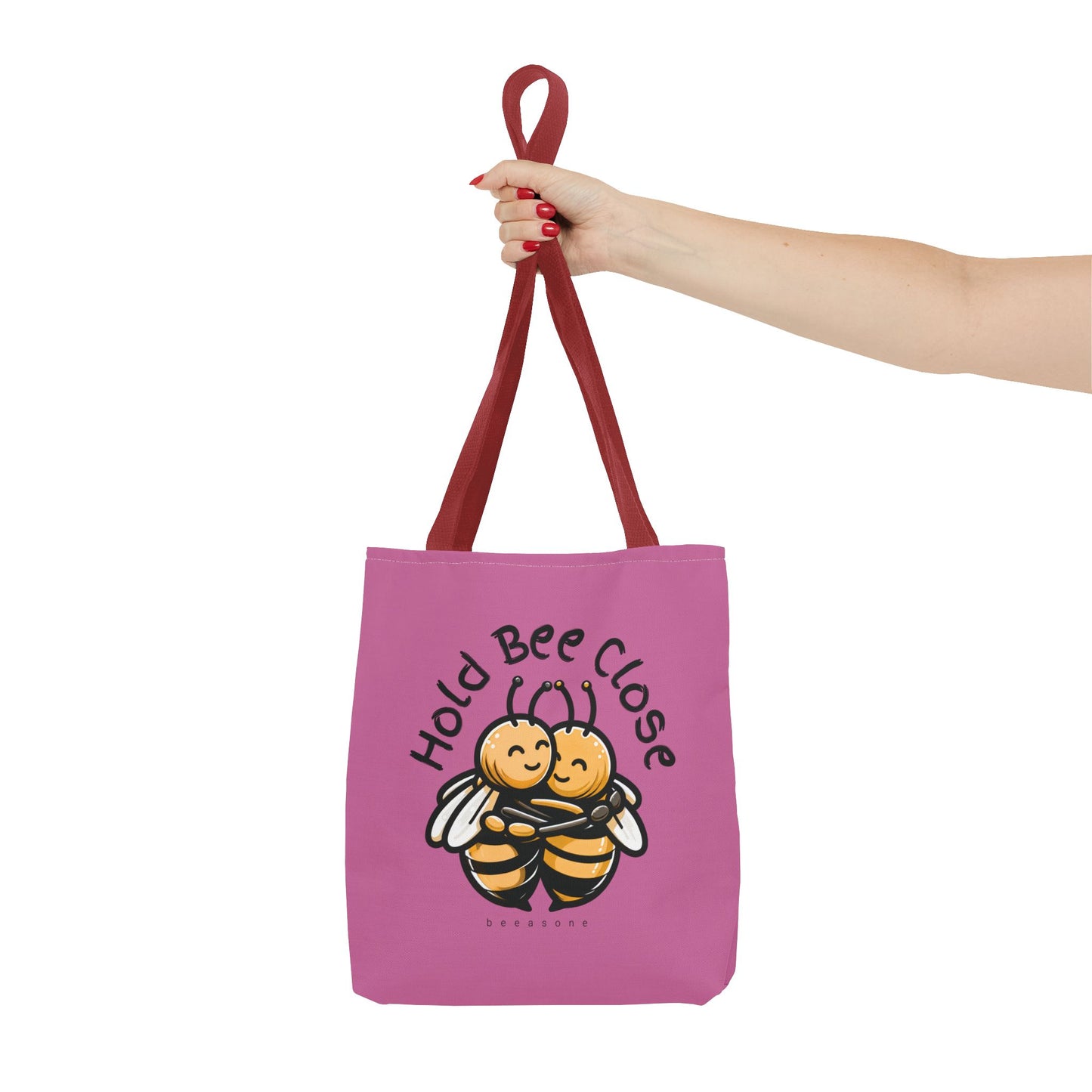 Hold bee close beeasone stylish light pink tote bag