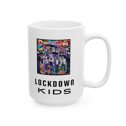 Lockdown Kids in playground double sided - Covid Lockdown Cup