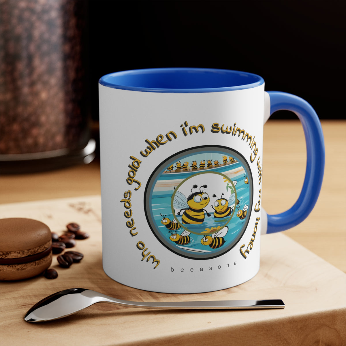 Swimming with my honey gold beeasone coloured Coffee Mug 325ml (Standard 11oz)