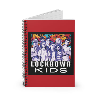 Lockdown Kids spiral note book - Dark Red