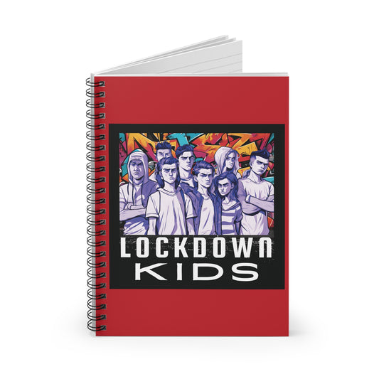 Lockdown Kids spiral note book - Dark Red