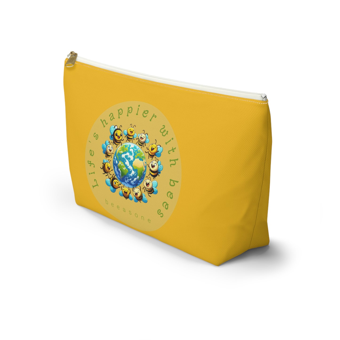 Life's happier with bees beeasone stylish cosmetics pouch