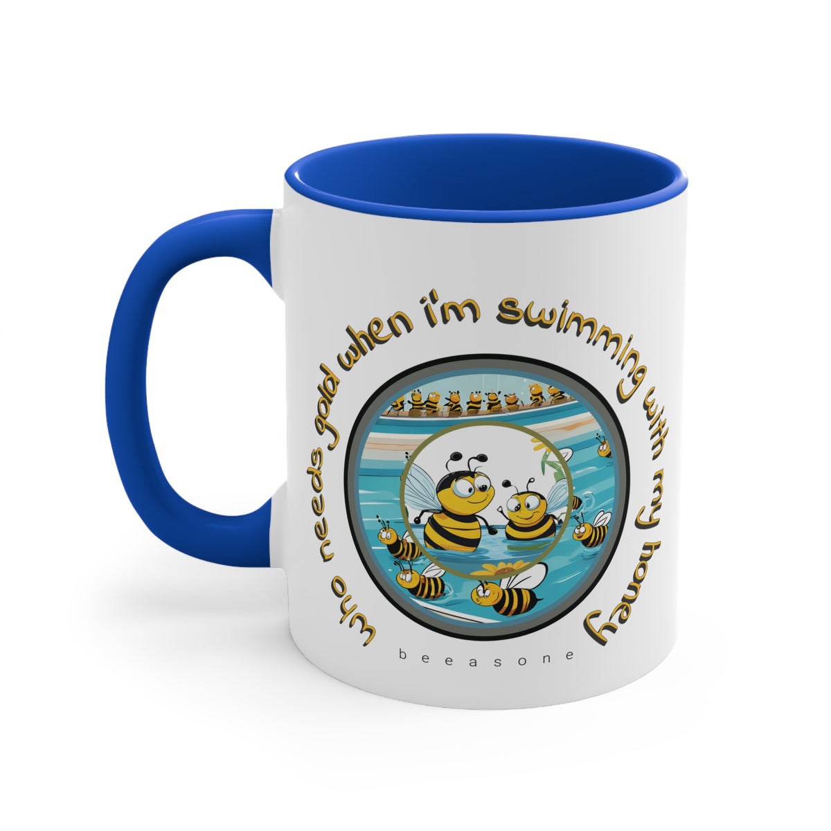 Swimming with my honey gold beeasone coloured Coffee Mug 325ml (Standard 11oz)
