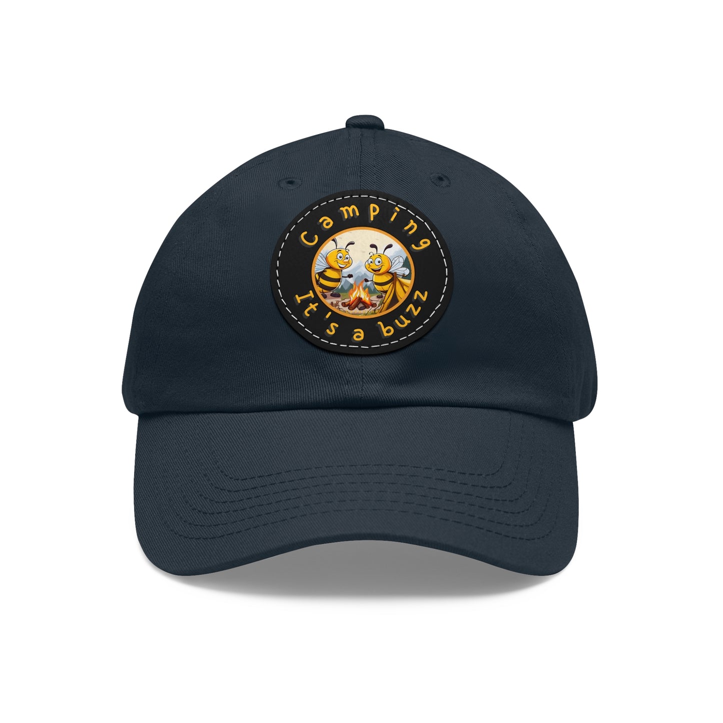 Camping it's a buzz beeasone Hat with round leather patch