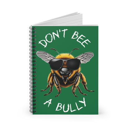 Don't bee a bully note book - green