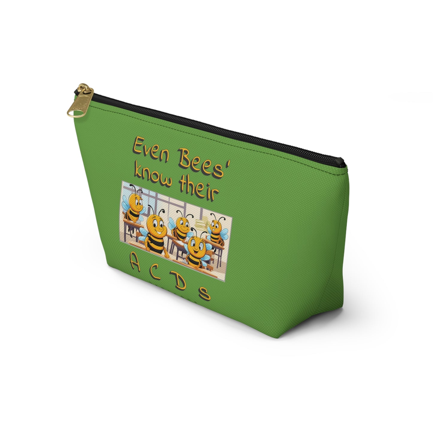 Spelling bee beeasone beeeaautiful accessories / cosmetics pouch - grean. Special spelling bee promotion