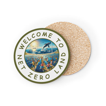 Net Zero Land Coaster - 9.5cm diameter (3.7") available as 1 piece or set of 4. Limited edition (V36)