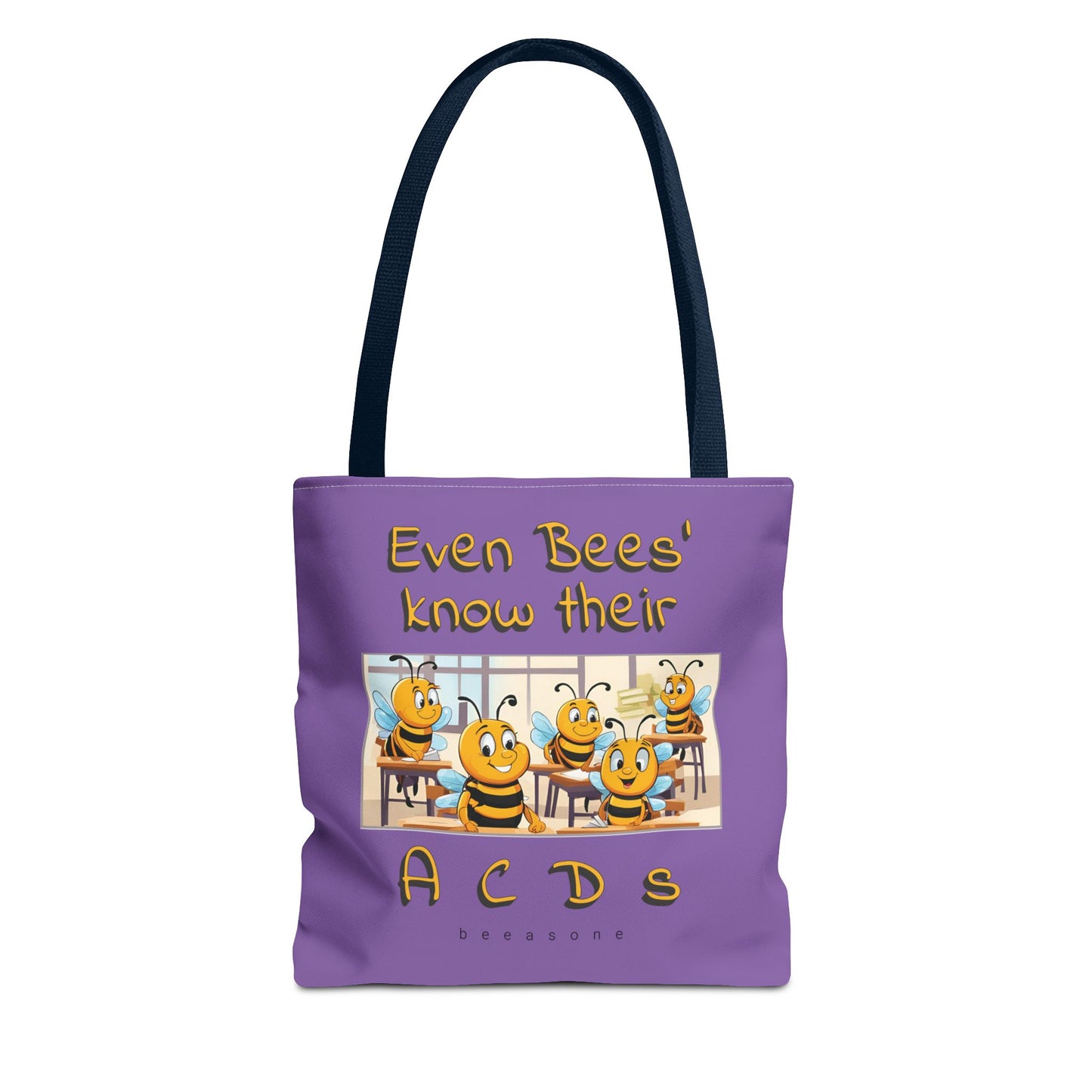 Even bees know their A C D s beeasone stylish purpil Tote Bag Special Spelling Bee Promotion