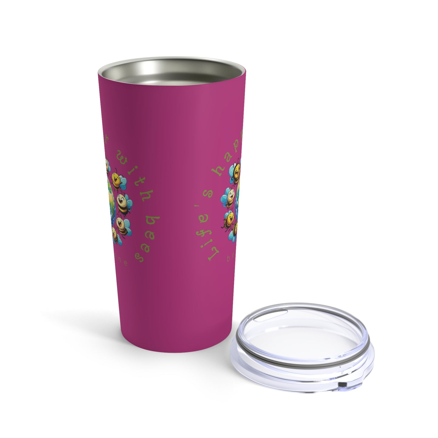 Life's happier with bees Tumbler 20oz from beeasone