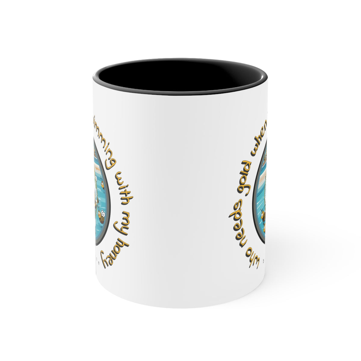 Swimming with my honey gold beeasone coloured Coffee Mug 325ml (Standard 11oz)