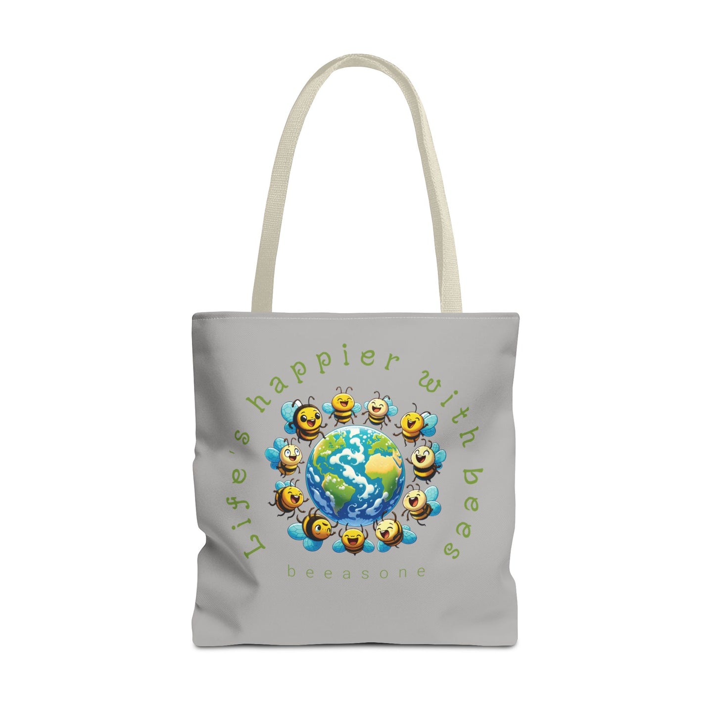 Life's happier with bees beeasone Tote Bag