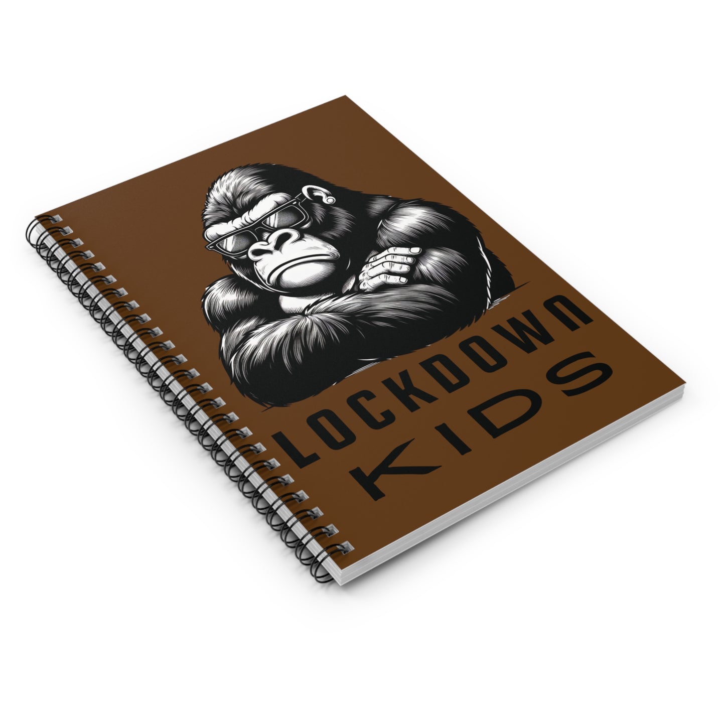 Lockdown Kids spiral note book - Gorilla - Brown