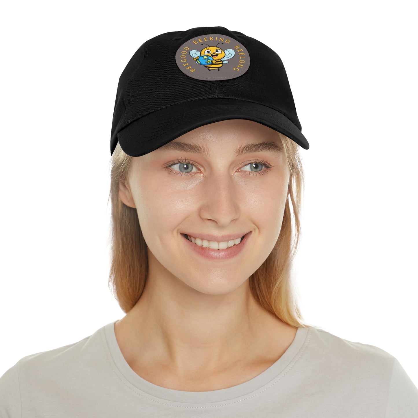 Be kind beeasone Hat with round leather patch