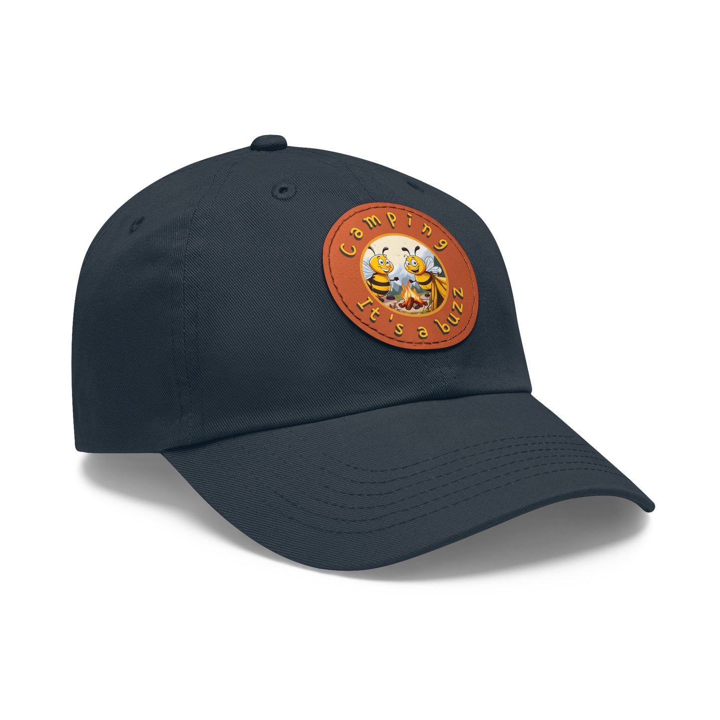 Camping it's a buzz beeasone Hat with round leather patch