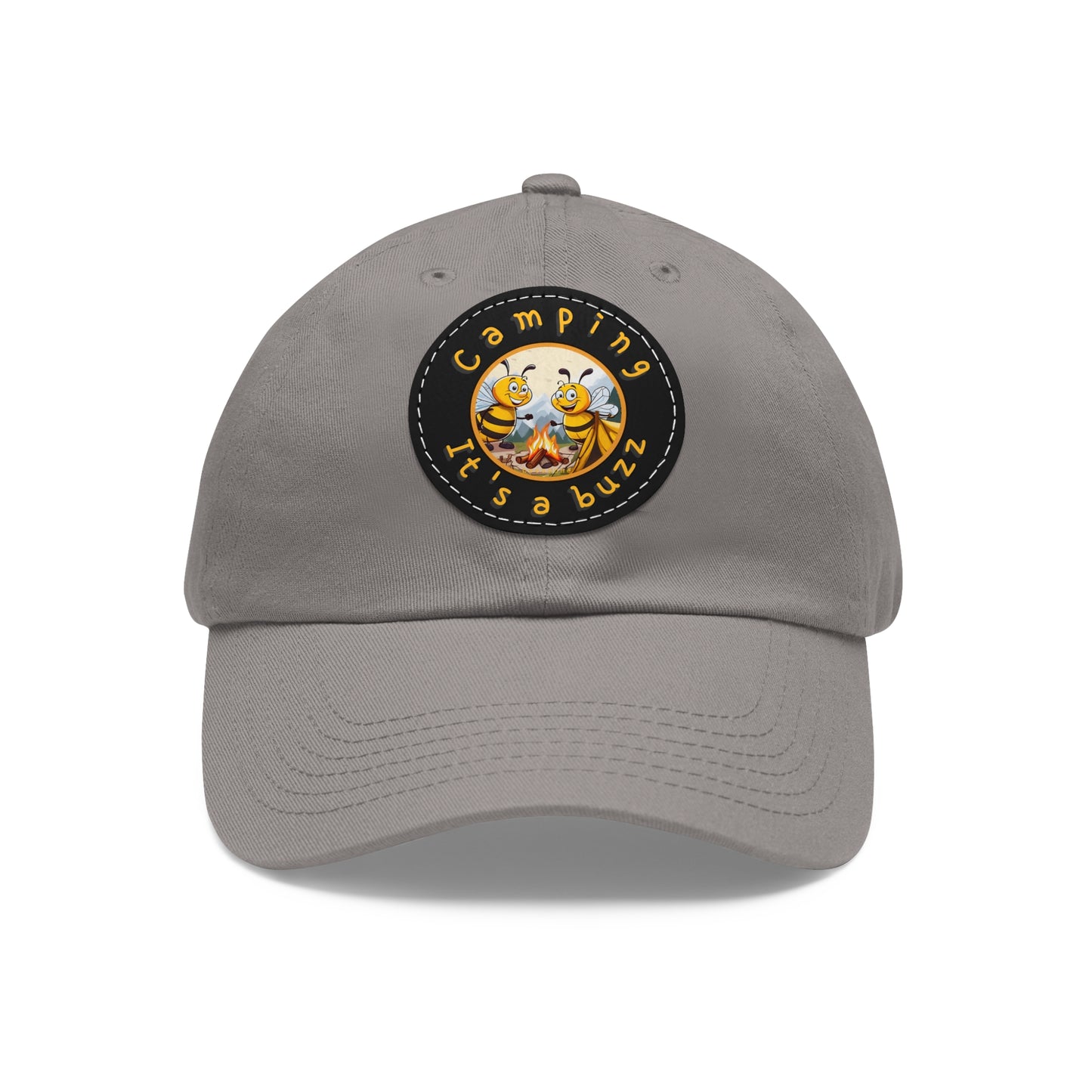 Camping it's a buzz beeasone Hat with round leather patch