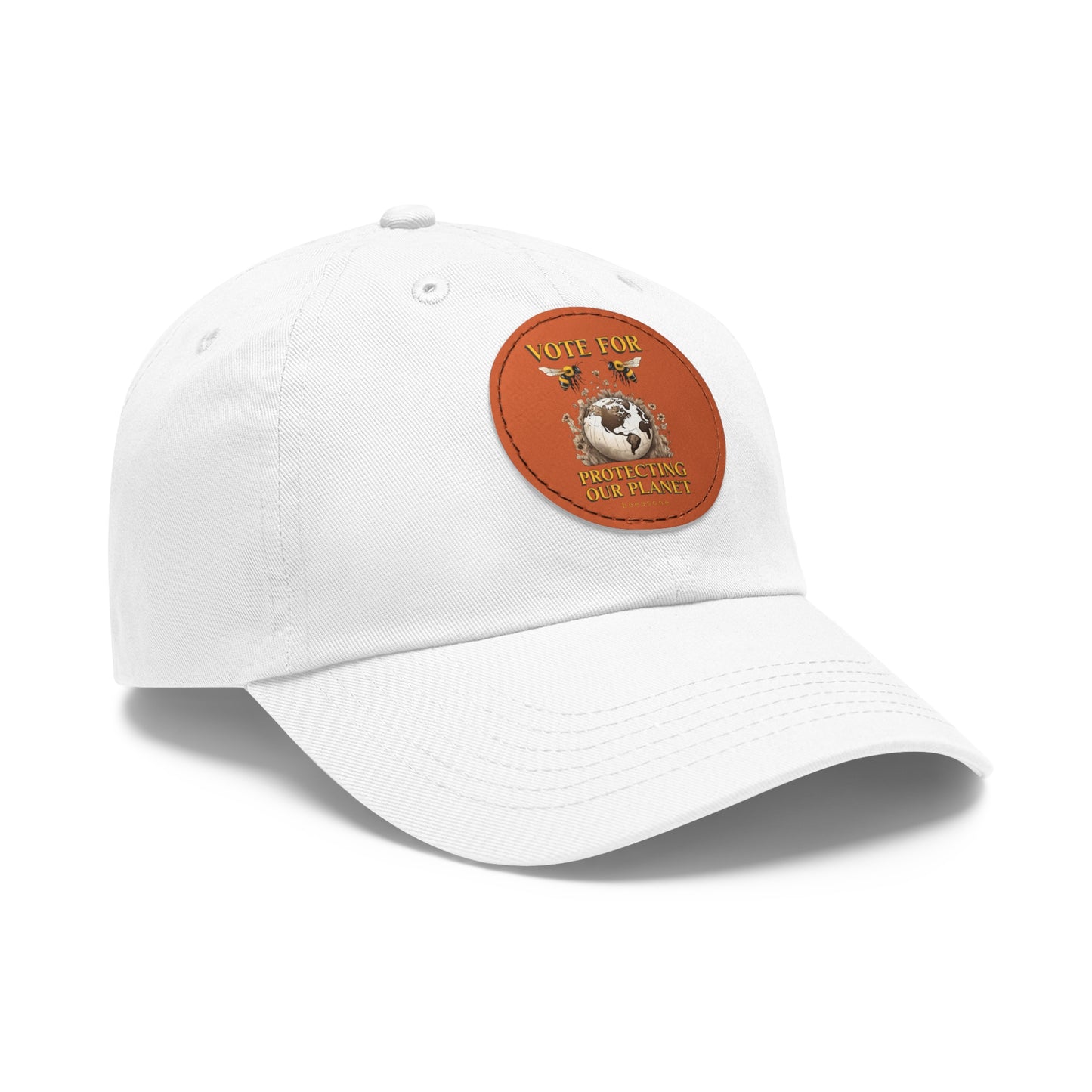 Vote for protecting our planet beeasone Hat with round leather patch