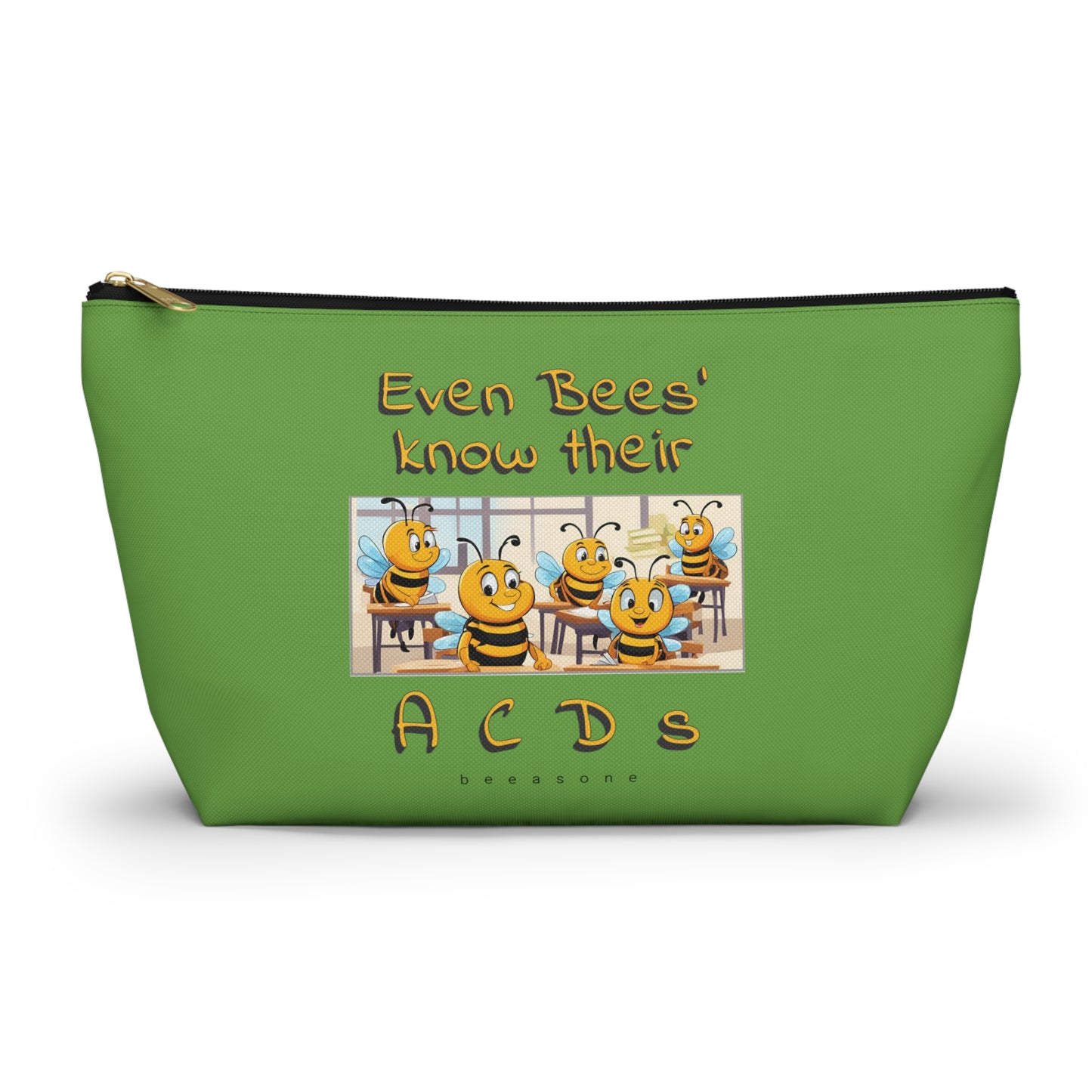 Spelling bee beeasone beeeaautiful accessories / cosmetics pouch - grean. Special spelling bee promotion