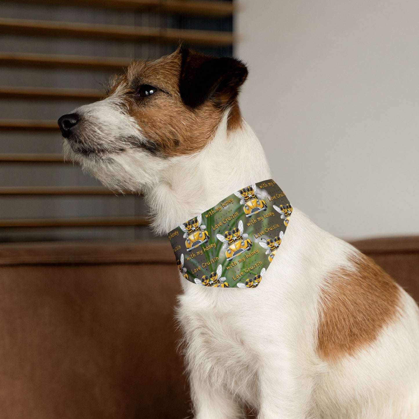 Special couple's super cool furry friend pet bandana - includes adjustable buckle up black collar