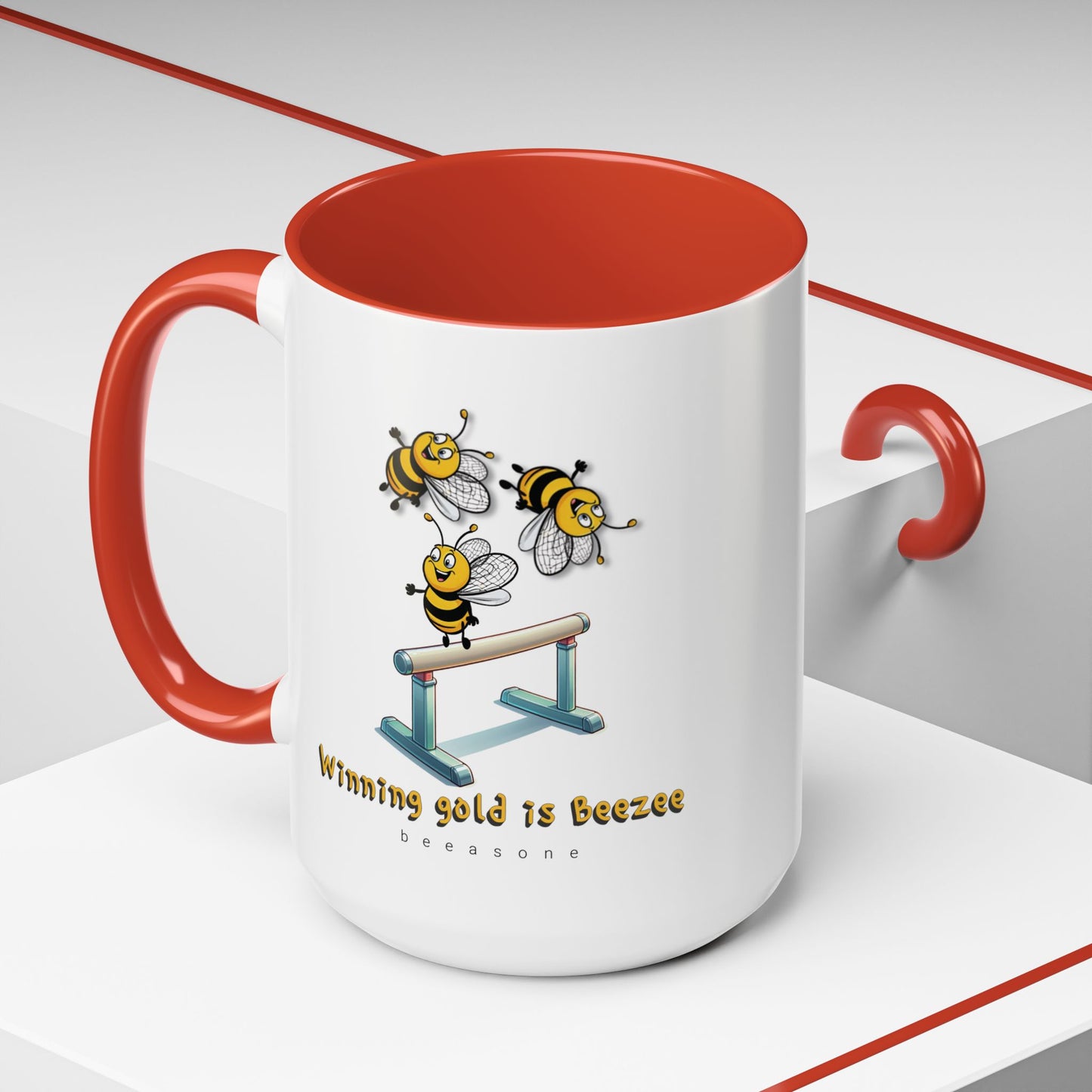 Gymnastics beeasone Hot Chocolate or Coffee Mug (Standard size 11oz or 15oz lead and BPA Free)