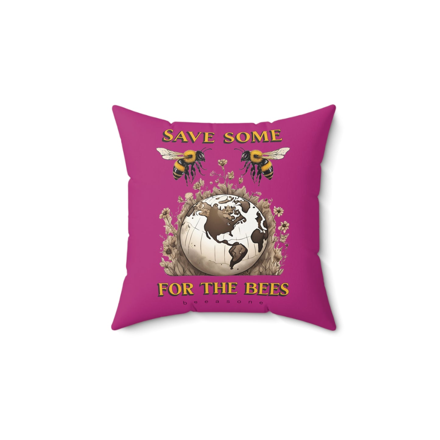 Save some for the bees beeasone square cushion / pillow