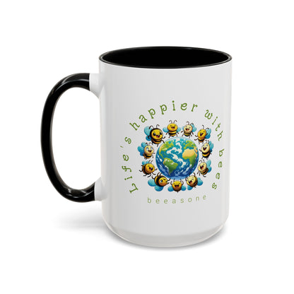 Life's Happier beeasone Hot Chocolate or Coffee Mug 11oz (325mls) or 15oz (443mls)