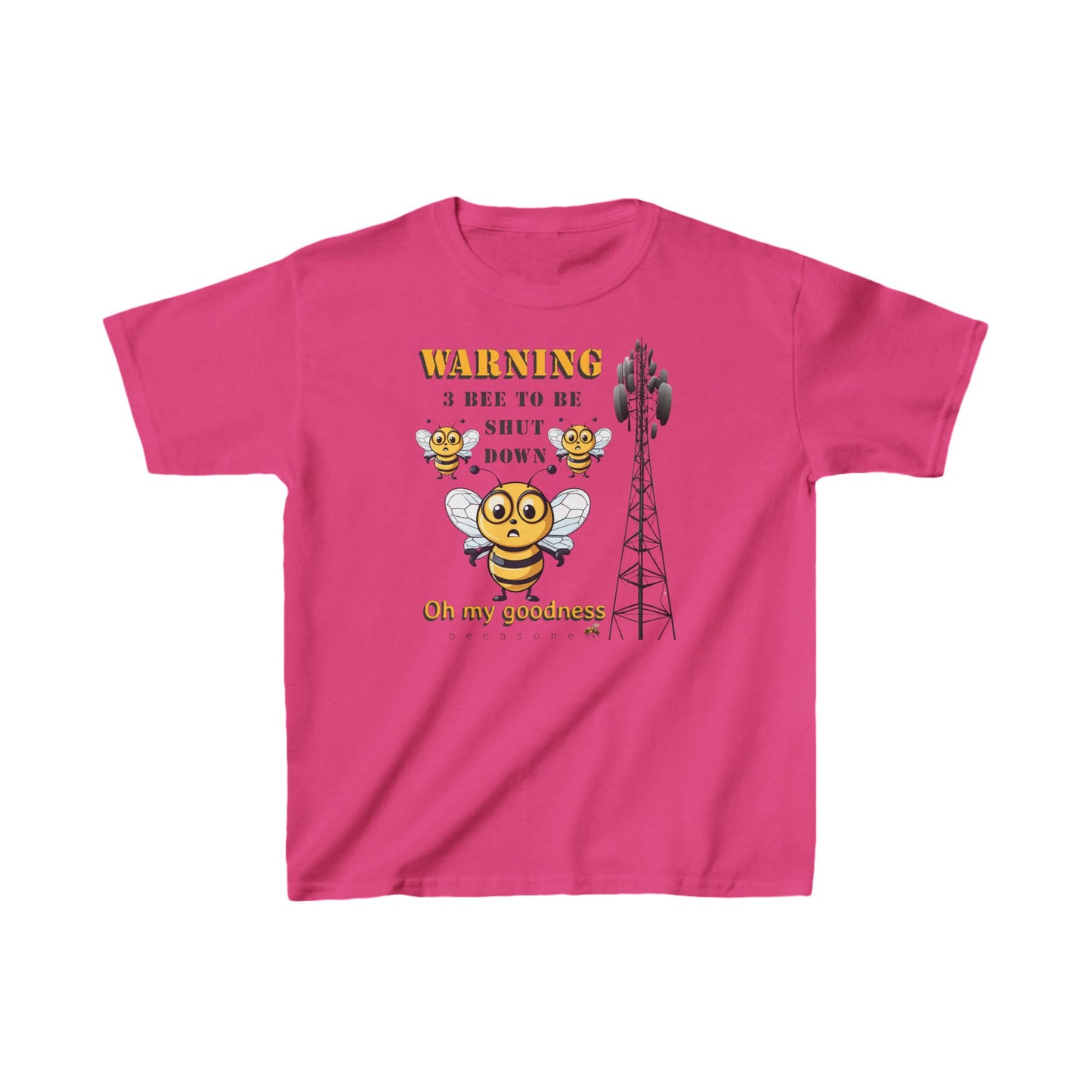 WARING - 3 Bee to be shut down beeasone  Kids tee - Heavy Cotton™ Tee available in diff colors and sizes